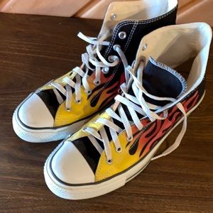Converse flaming shoes